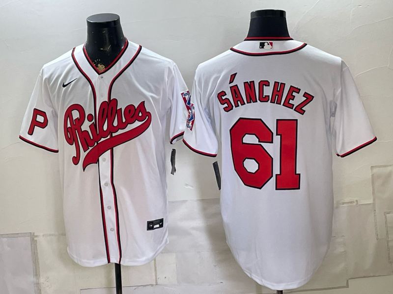 Men 2026 Philadelphia Phillies #61 Sanchez white Game Nike MLB Jersey 0822002->philadelphia phillies->MLB Jersey